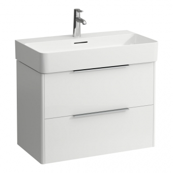 Spintelė praustuvui Laufen BASE 733x391x515 mm, su dviem stalčiais, praustuvui 810285, spalva- balta blizgi 